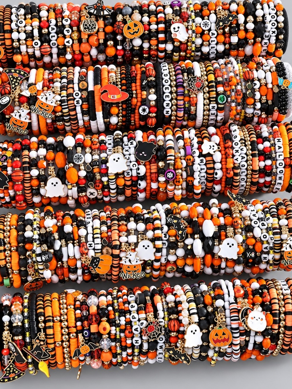 Halloween Stretch Beaded Bracelet